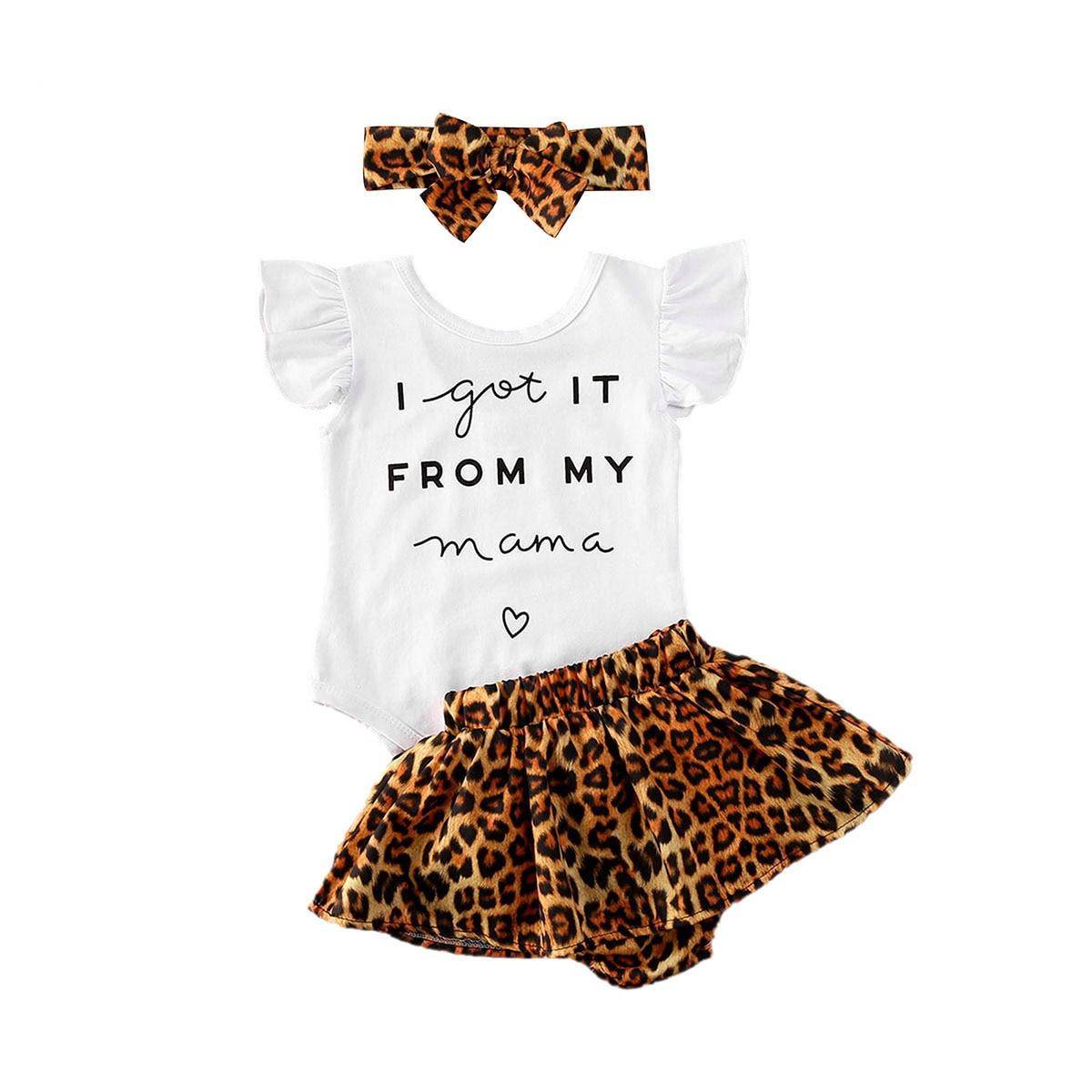 Leopard Printed Clothing Set For Girls