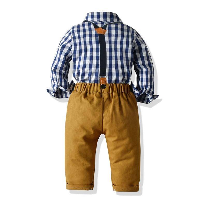 Tops And Suspender Pants Clothing Set For Boys