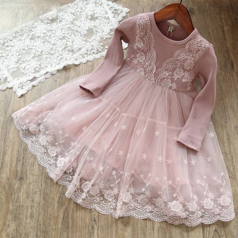 Girl’s Long Sleeve Lace Dress