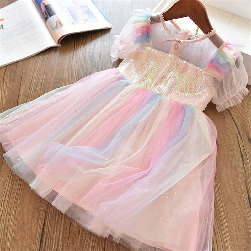 Girls Voile Sequined Dress