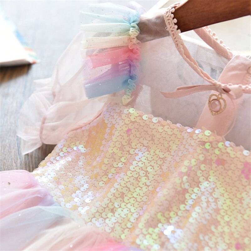 Girls Voile Sequined Dress