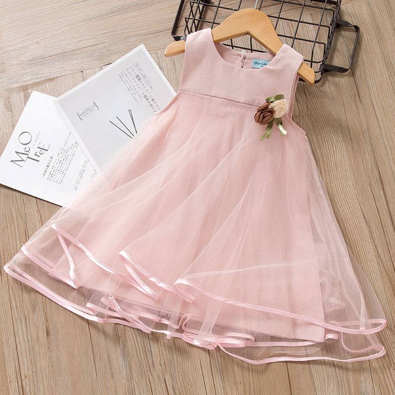 Girl’s Sleeveless Dress with Appliques