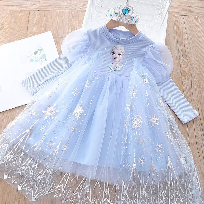 Long Sleeve Frozen Princess Girls Dress