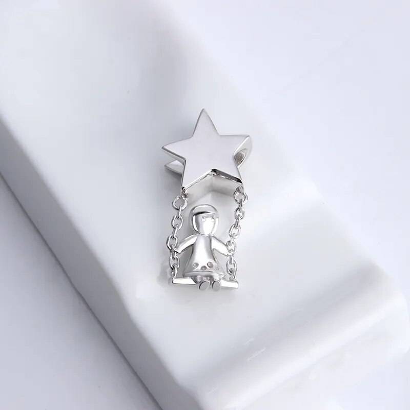 Silver Swing Shaped Pendant For Girls