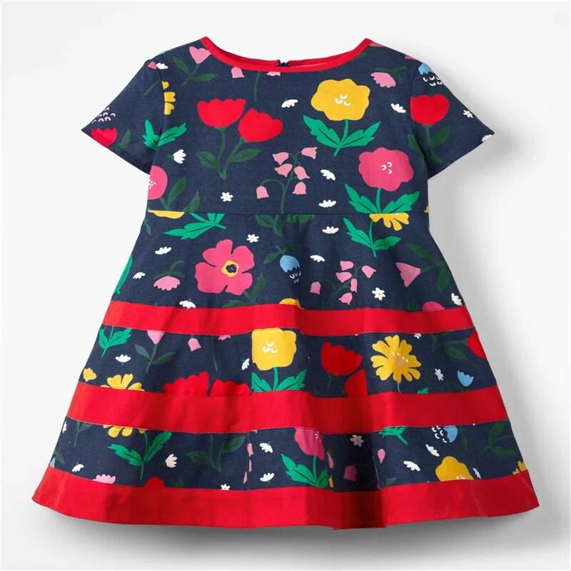 Printed Dress With Collar For Girls