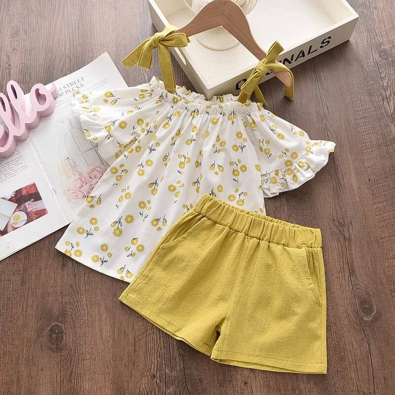 Girl’s Summer Top and Shorts Clothing Set