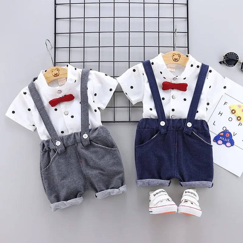 Shirt And Overalls Set For Baby