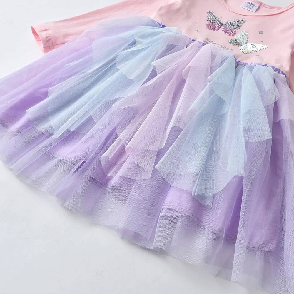 Girl’s Butterfly Sequins Tutu Dress