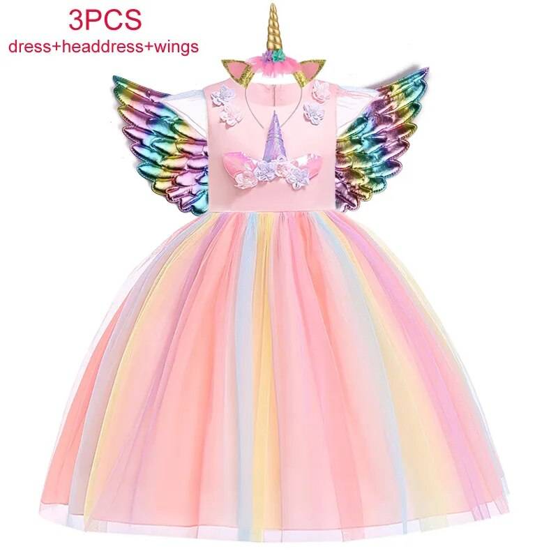 Girls Unicorn Dress with Wings