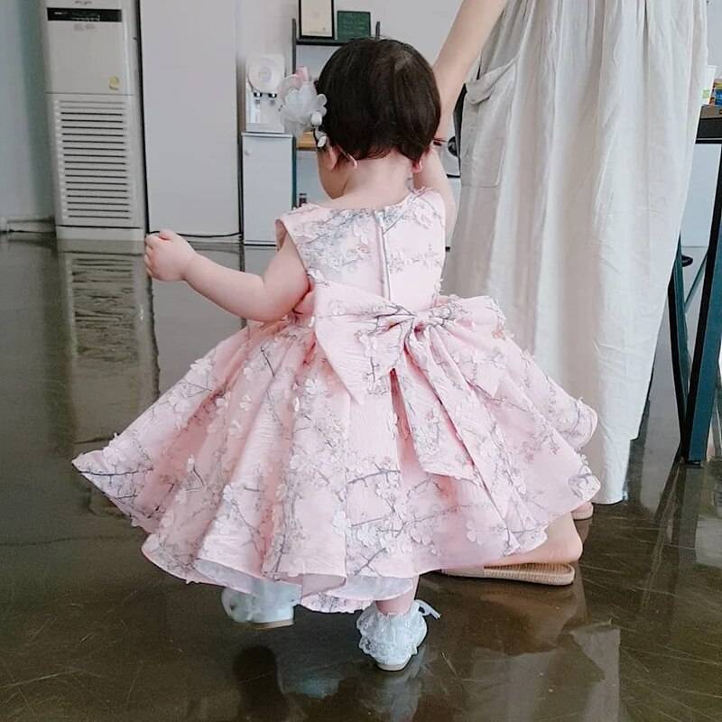 Pink Tulle Floral Baby Girl Dress