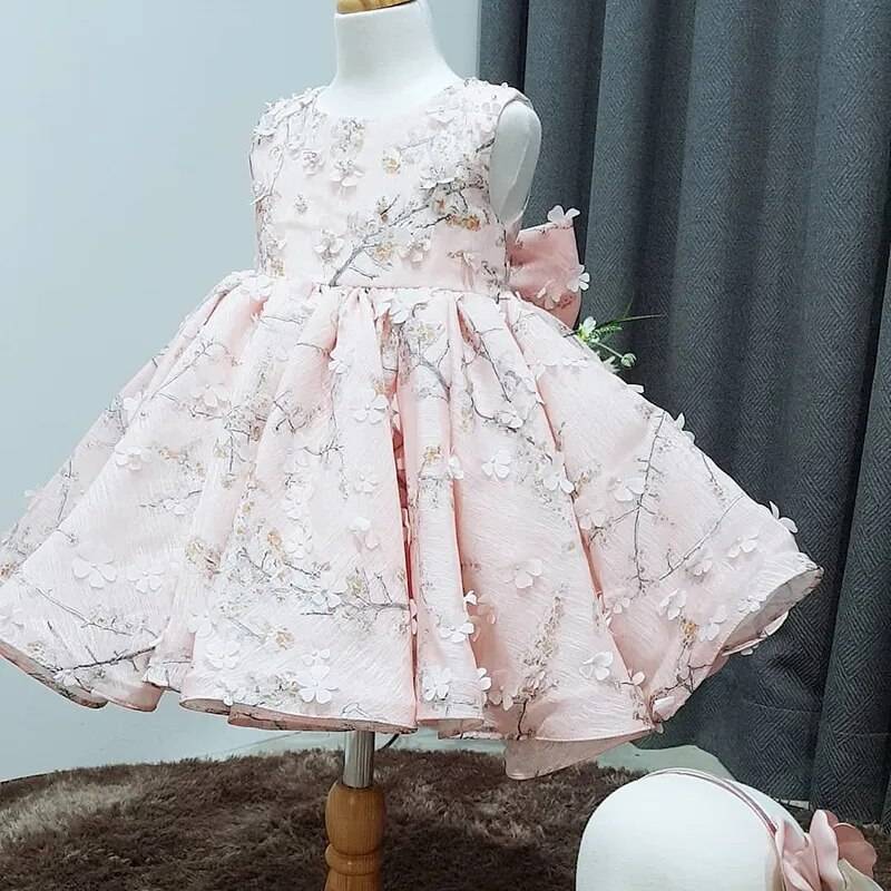 Pink Tulle Floral Baby Girl Dress