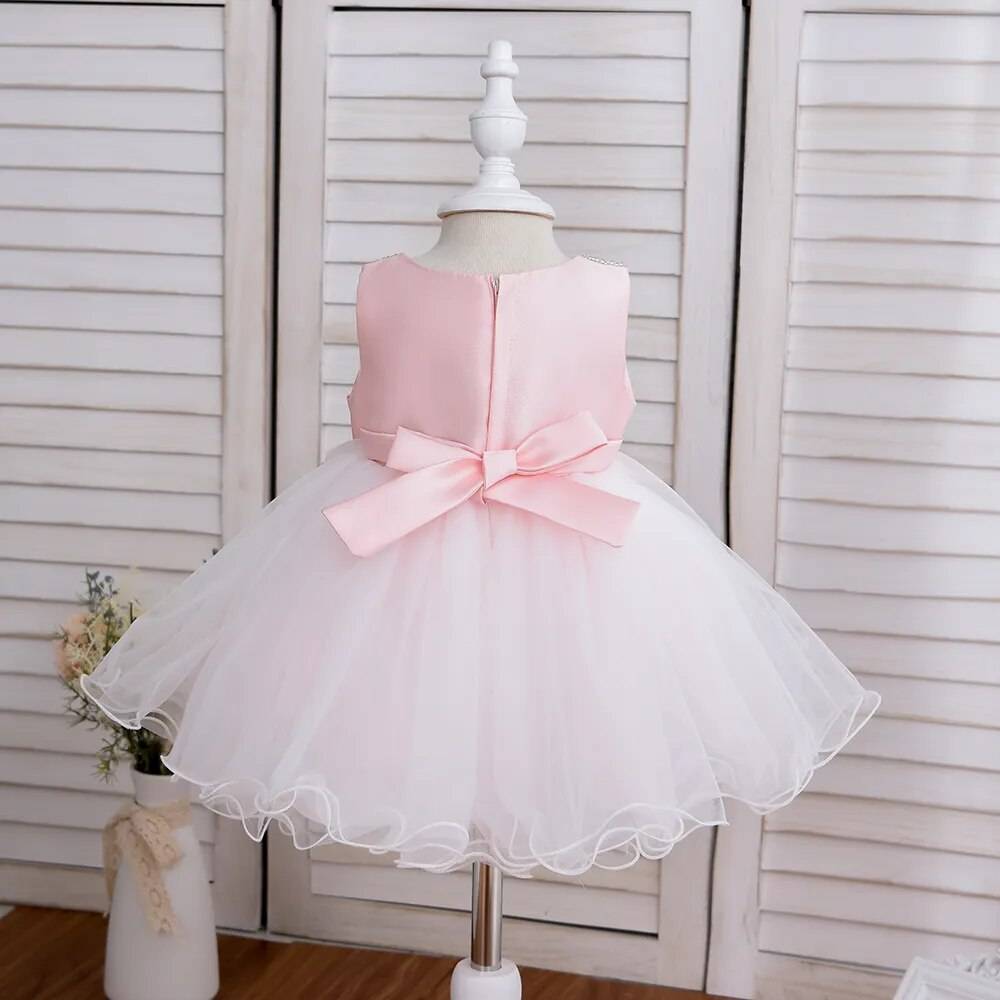 Yoliyolei Fairy Cuty Girls Dress Tulle Fluffy Children Gowns Flower Princess Vestidos Kids Birthday Party Baby Toddler Dresses