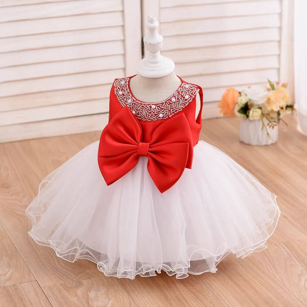 Baby Beaded Bow Special Occasion Dress