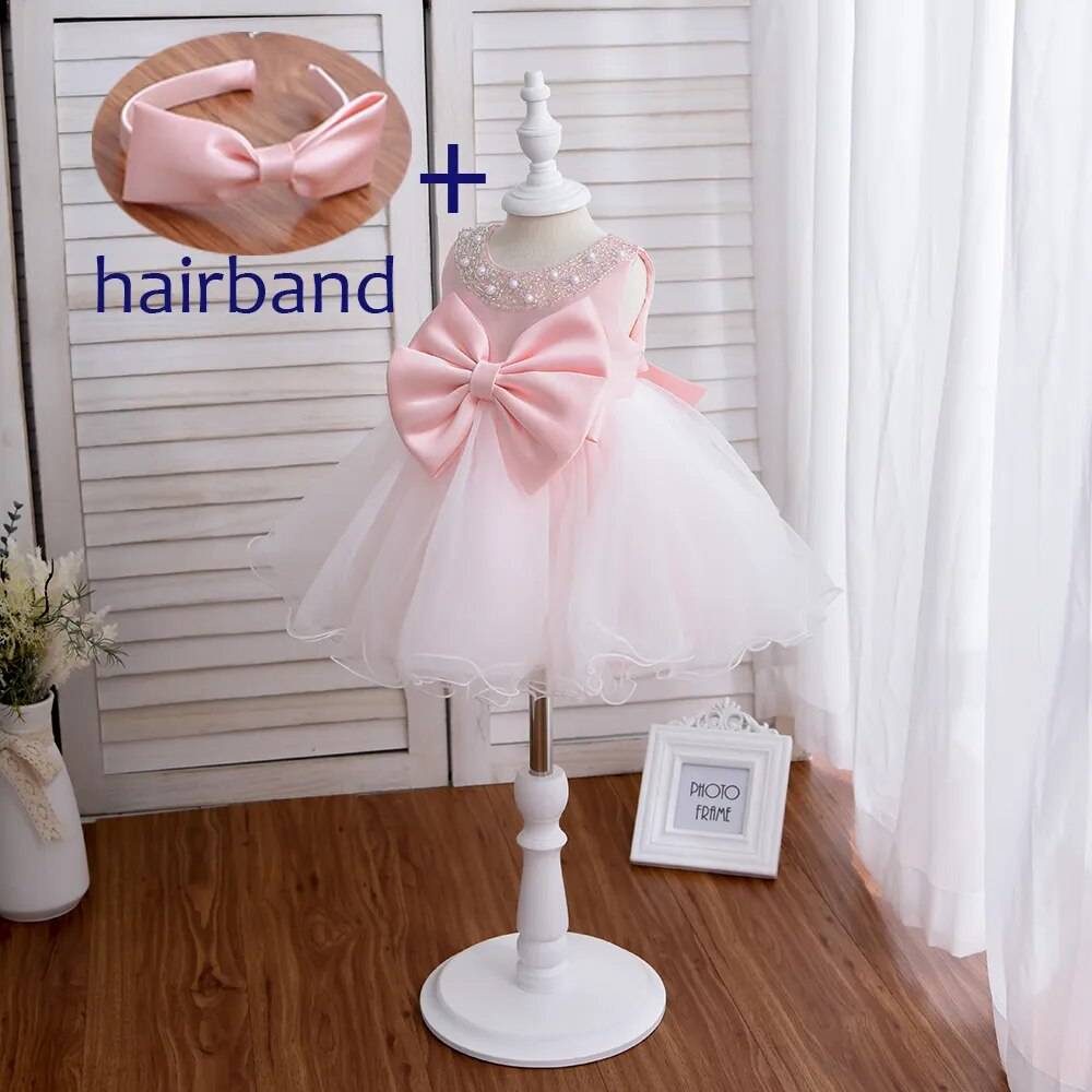 Baby Beaded Bow Special Occasion Dress